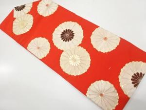アンティーク　菊模様織り出し名古屋帯（着用可）